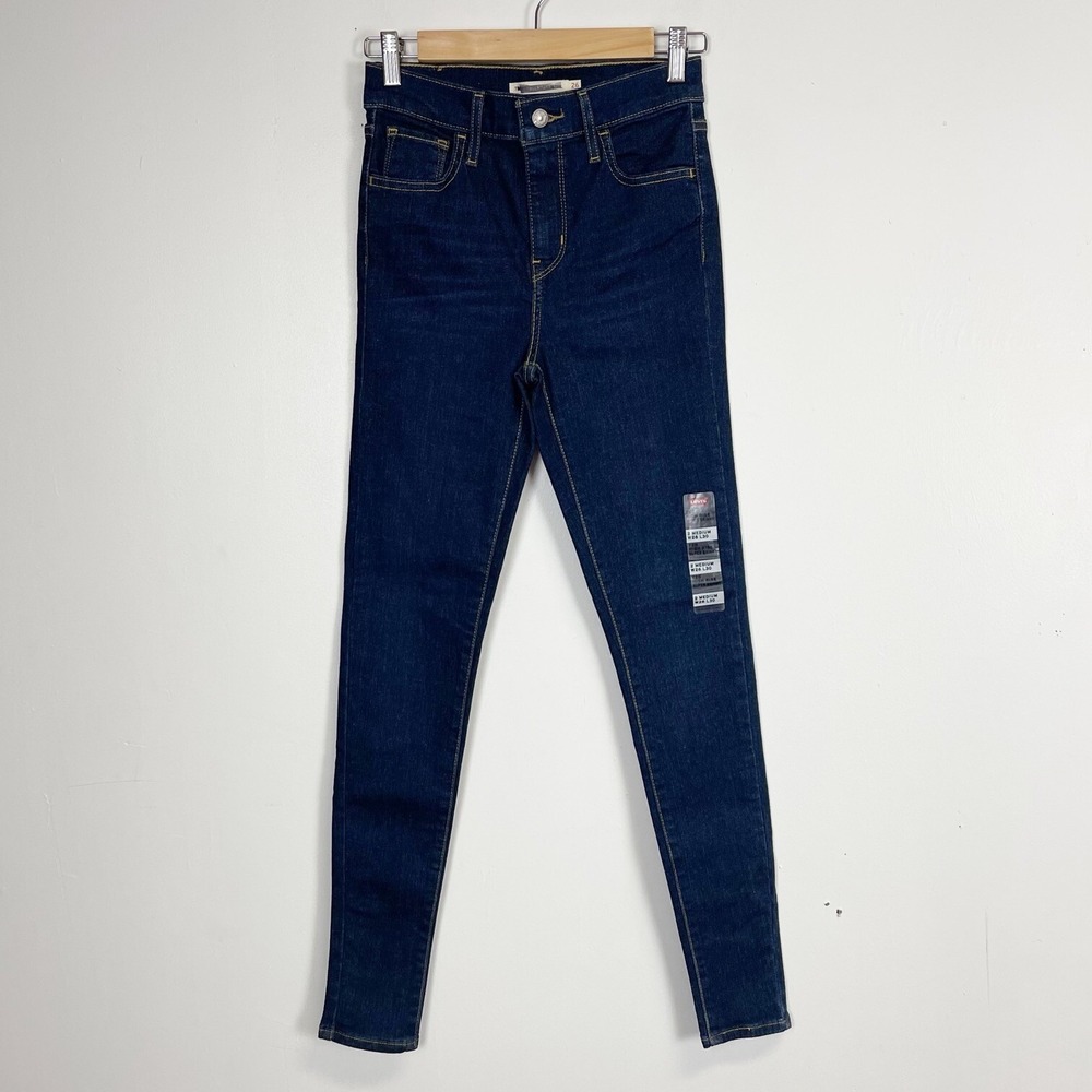 Levis Jeans Womens 26 Blue Dark Wash Premium 720 Super Skinny High Rise NWT NEW